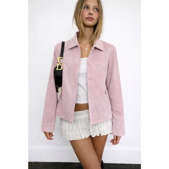 Valerie Stevens Jackets & Blazers - Vintage Blush Pink 100% Suede Leather Jacket Patina Small